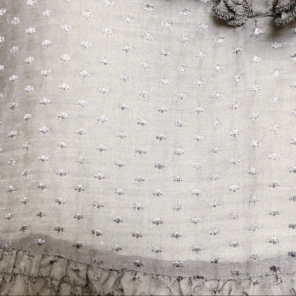 ANTHRO MOON COLLECTION Navy Silk Ruffle Blouse Sm - Picture 7 of 15